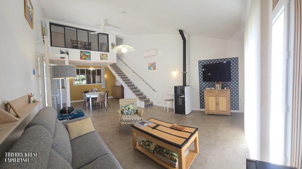 Montech, 141 m², trois chambres dont deux suites parentales, climatisation, poêle à bois,véranda, garage, jardin clos et arboré,, au calme, proche de toutes commodités.