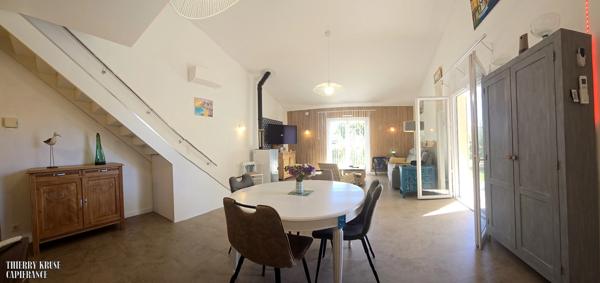 Montech, 141 m², trois chambres dont deux suites parentales, climatisation, poêle à bois,véranda, garage, jardin clos et arboré,, au calme, proche de toutes commodités.