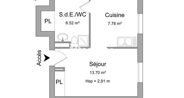 Location Studio 28 m² - Donzère 26290