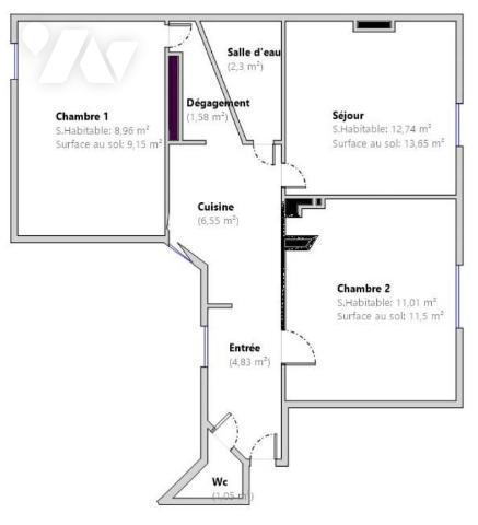 Métro Charonne - 3 pièces 50m² dans une rue Calme