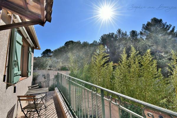 Maison à vendre à pied du village BOUC BEL AIR (13), vue nature, 160 m2, 5 chambres, piscine, jardin 500 m2, sous-sol