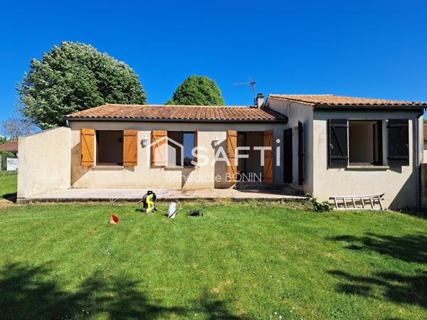 Maison de plain-pied avec 3 chambres et jardin