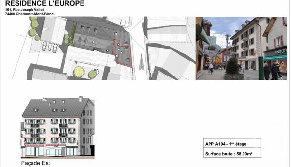 Appartement T2 à vendre  2 pièces - 58 m2 CHAMONIX MONT BLANC - 74