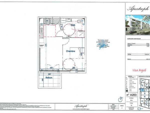 Location Appartement 2 pièces 37.7 m² - RESIDENCE APOSTROPH BAT A 18 AVENUE DES 2 ROUTES Avignon 84000
