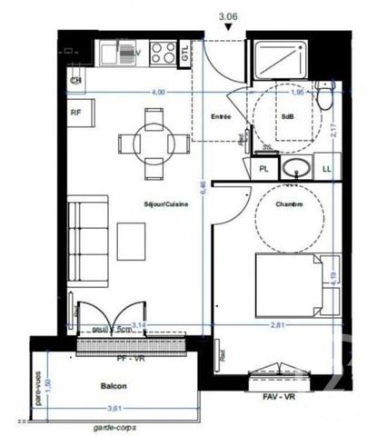 Appartement F2 à vendre  2 pièces - 39,30 m2 LE PETIT QUEVILLY - 76