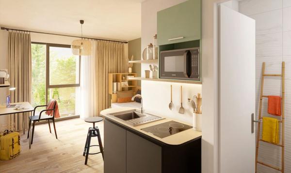 Appartement Faches Thumesnil 1 pièce(s) 18.36 m2