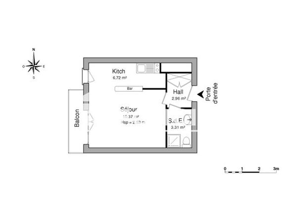 Location Studio 28.36 m² - 83 RUE THEODULE RIBOT Saint Brieuc 22000