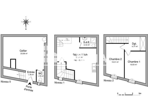 Location Maison 3 pièces 53.36 m² - 15 RUE DE LA REPUBLIQUE Manduel 30129