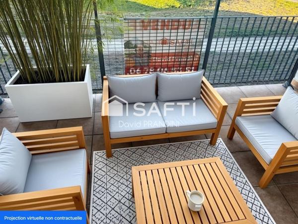 Appartement type 2- terrasse-place de parking privative et ascenseur