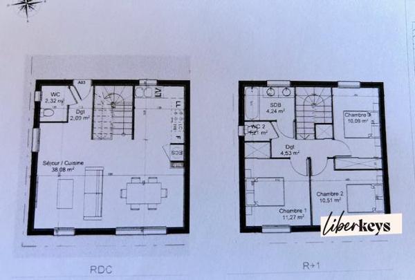Maison contemporaine de 84 m2 avec Jardin 