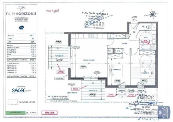 Appartement à louer 3 pièces 67.96m² Cannes (06150)
