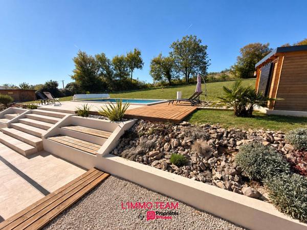 Villa contemporaine T4 avec piscine sur 13000m² de terrain au calme à 10 minutes de CAHORS