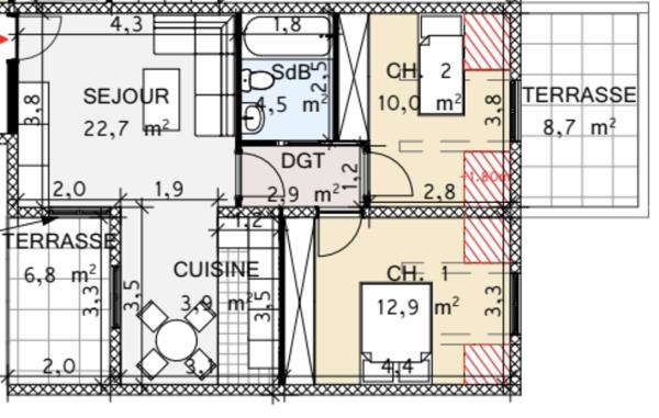 Appartement à vendre 3 pièces 57 m² Nanteuil-lès-Meaux