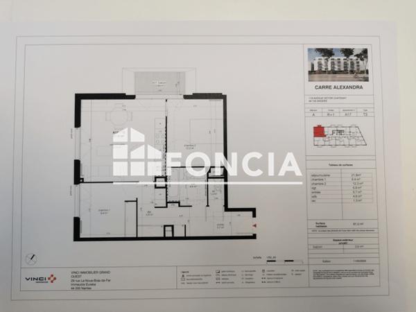 Location Appartement 3 pièces 61 m² - CARRE ALEXANDRA - 115 AVENUE VICTOR CHATENAY - A17 Angers 49000