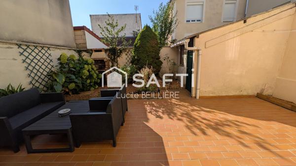 A Drancy 93700 – Maison de 115 m², 6 pièces,  5 chambres, un séjour donnant sur un balcon,  un jardin sur un terrain de 384 m².