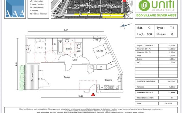 Appartement à vendre    3 pièces • 66 m2 Castelginest