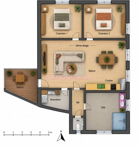 Appartement à vendre 3 pièces de 64 m²