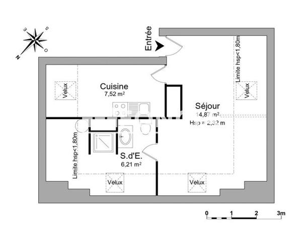 Location Studio 28.6 m² - 4 AVENUE DE FONTAINEBLEAU Ponthierry 77310