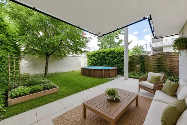 Décines – T3 traversant de 67,48 m²,  terrasse et jardin privatif de 80 m²