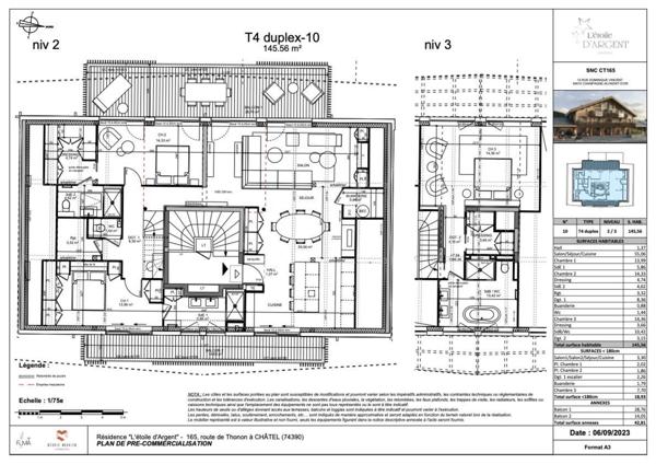 Magnifique T4 Duplex haut standing – 145,56 m², 2 balcons, 2 parkings, Résidence L’Étoile d’Argent à Châtel
