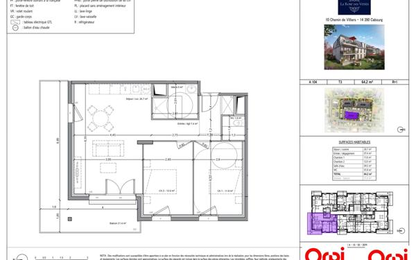 Appartement à vendre    3 pièces • 65,40 m2 Cabourg
