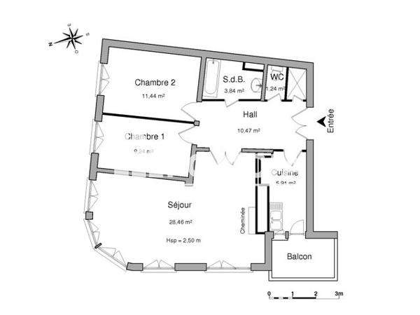 Location Appartement 3 pièces 70.6 m² - 9 RUE GENERAL DUBAIL Lorient 56100