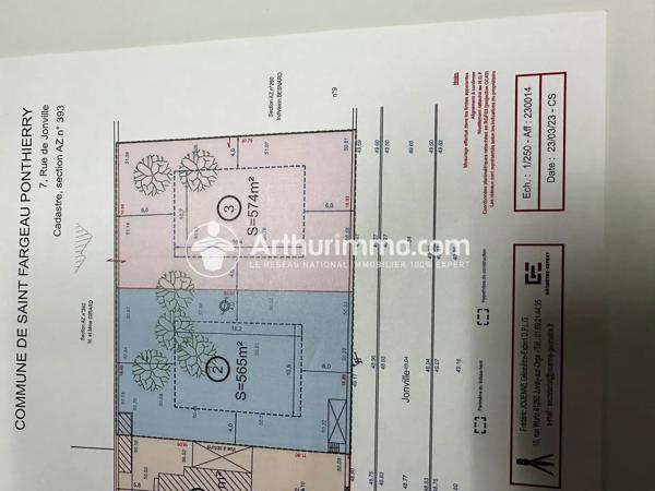 Vente Terrain 565 m2 à Saint-Fargeau-Ponthierry