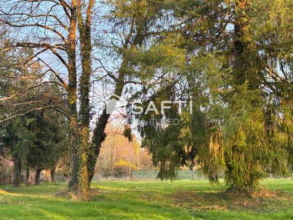 Terrain plat et arboré au calme