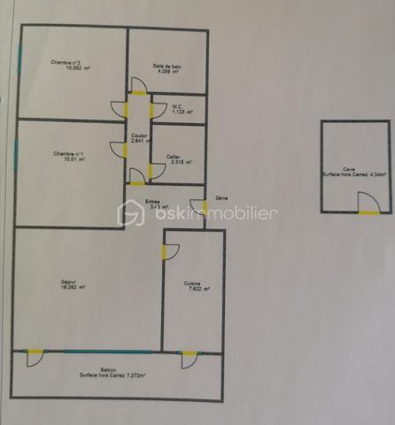 Appartement de 60,74 m²