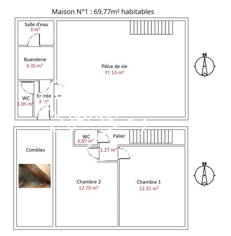 Ensemble immobilier de caractère au cœur de Penmarc'h – Deux maisons sur un terrain de 632 m²