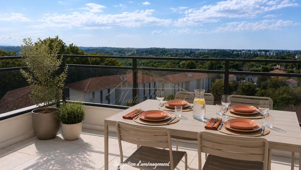 Saint-Pierre-d’Irube – T3bis 83 m² – Deux terrasses et vue panoramique