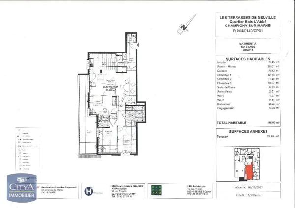 Appartement à louer 4 pièces 95m² Champigny-sur-Marne (94500)