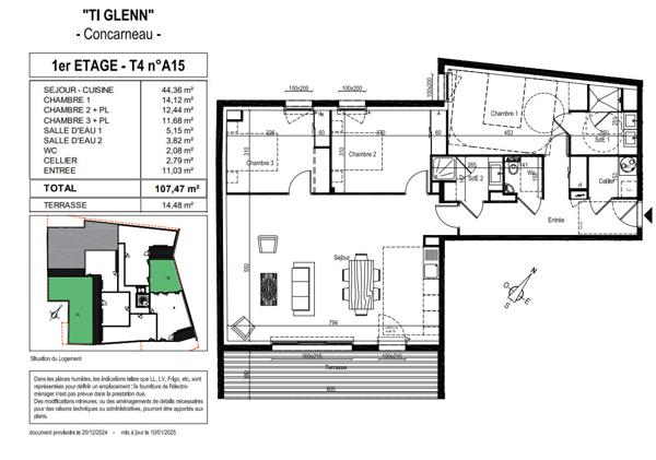 TI GLENN-15 - UN PROGRAMME NEUF AU COEUR DE CONCARNEAU - APPARTEMENT T4 107.47M²