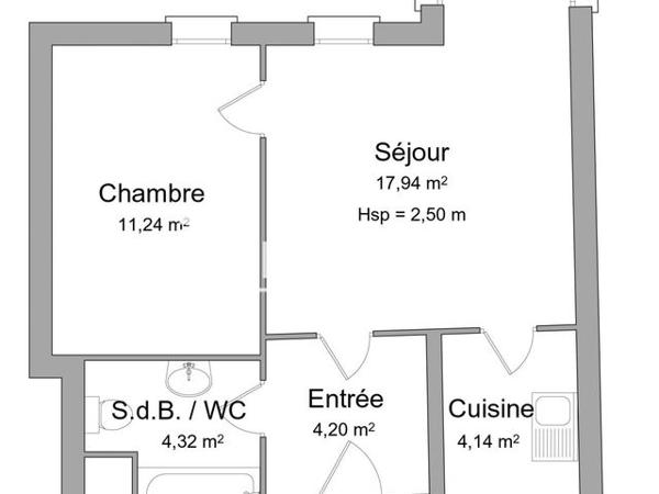 Location Appartement 2 pièces 41.8 m² - 7 COUR DES BOEUFS Strasbourg 67000