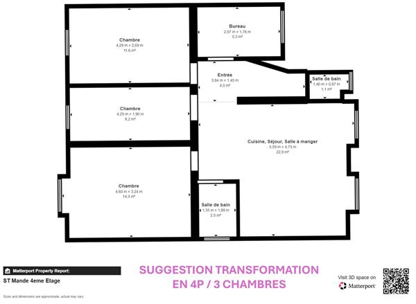 Appt 4P / 3 chambres - Très bon état - St Mande - 70 m2
