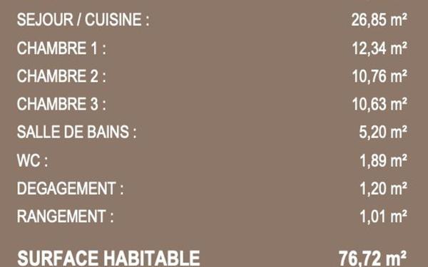 Appartement à vendre    4 pièces • 76,72 m2 Sain-Bel