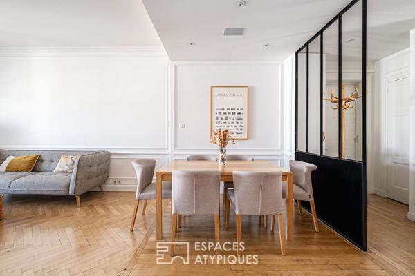 Appartement rénové par architecte en dernier étage avec balcon et vue dégagée