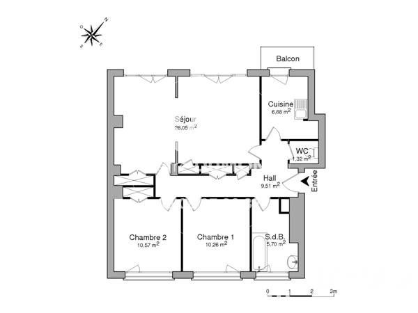 Appartement à vendre 3 pièces 72 m² Lille
