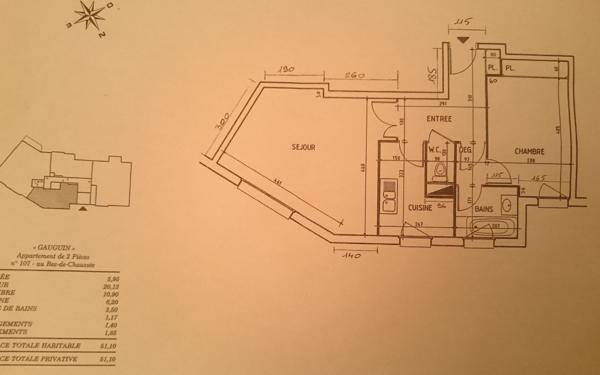 Appartement à vendre    2 pièces • 50,38 m2 Châtillon