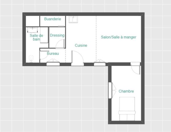 Dijon (21000) Superbe T2 Meublé équipé avec jardin extérieur - Quartier rue d'Auxonne