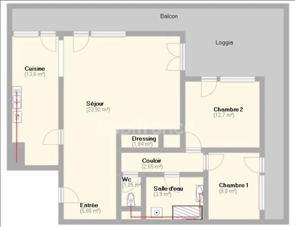 Appartement à vendre 3 pièces NOISY LE ROI (78)