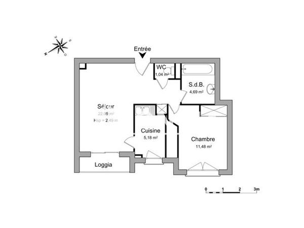 Location Appartement 2 pièces 44.48 m² - 50 AVENUE JACQUES COEUR Poitiers 86000