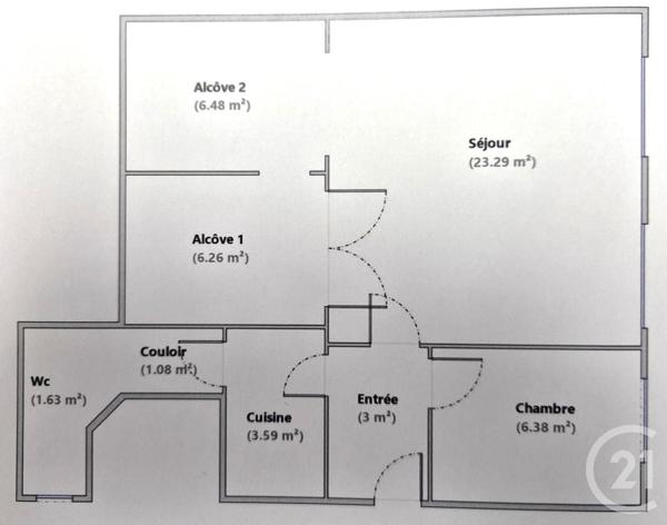 Appartement T2 à vendre  2 pièces - 51,64 m2 LYON - 69004