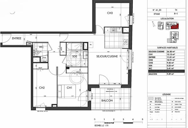 Appartement 78 m² à Rennes 35000
