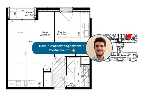 Appartement à vendre 2 pièces 44 m² Clermont-Ferrand