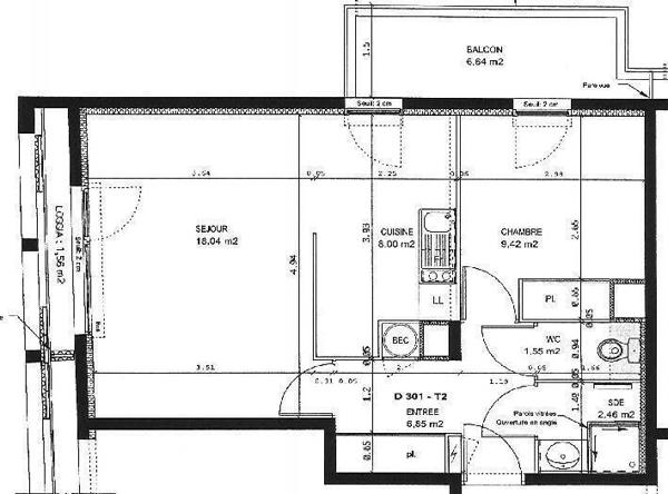 Appartement 2 pièces - 44000 Nantes -  Bottière - Chénaie