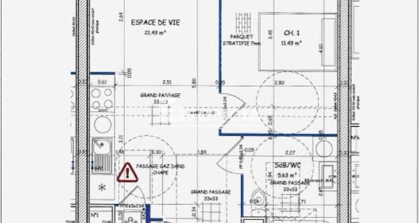 Location Appartement 2 pièces 38.61 m² - Vienne 38200