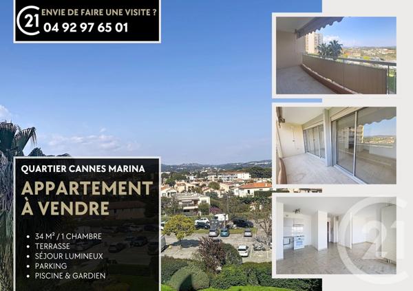 Appartement F2 à vendre  2 pièces - 33 m2 MANDELIEU LA NAPOULE - 06