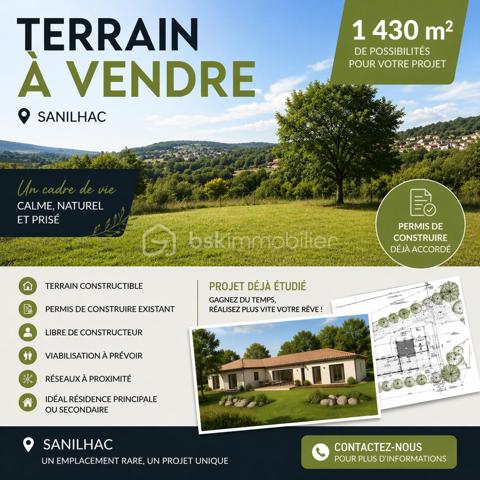 Terrain de 1 430 m²