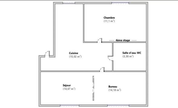 Paris 18ème, Appartement 1 Chambre -  58 m² à vendre